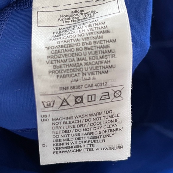 ADIDAS WOMENS BLUE BIKER SHORTS HIGH RISE WOMENS SMALL - Picture 5 of 8